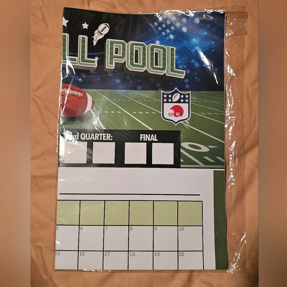 Football Pool Game Sheets - Green and White
